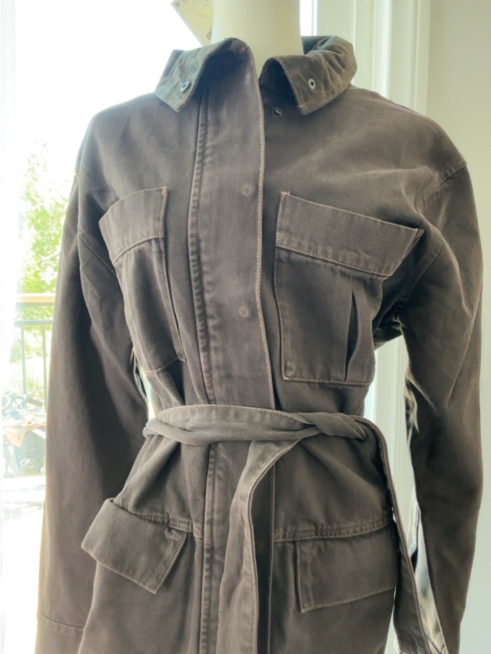 Zara Women's Brown Belted Utility Jacket